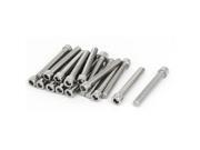 M8x60mm 304 Stainless Steel Fully Thread Hex Socket Cap Head Screws Bolts 20pcs