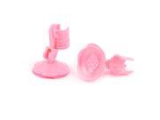 Household Bathroom Rubber Suction Cup Wall Mounted Shower Head Holder Pink 2pcs