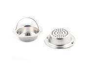 Unique BargainsKitchen Hand held Stainless Steel Food Stopper Water Sink Basin Strainer 2 PCS