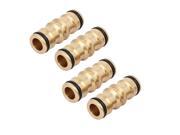 Unique Bargains16mm Dia Brass Male to Male Two Way Hose Quick Connector Water Pipe Joiner 4pcs