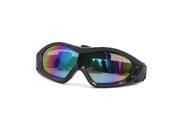 Unique Bargains Black Frame Colorful Lens Motorcycle Eye Protection Goggles Glasses Anti UV Fog