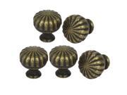 23mmx24mm Metal Retro Style Single Hole Pull Handles Knobs 5pcs for Cupboard