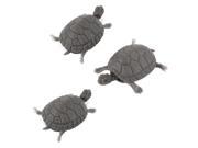 Aquarium Fish Tank Plastic Simulation Tortoise Decorative Ornament Gray 3pcs