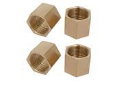 Unique Bargains3 4BSP Female Thread Brass Pipe Fitting Straight Hex Rod Coupling Nut 4pcs