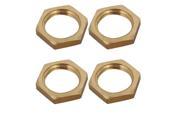 Unique Bargains1 4BSP Female Thread Brass Pipe Fitting Hex Lock Nut 4pcs