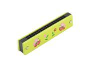 Unique BargainsOutside Classroom Learning Musical Butterfly Prints 32 Holes Dual Rows Harmonica