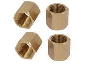 Unique Bargains3 8BSP Female Thread Brass Pipe Fitting Straight Hex Rod Coupling Nut 4pcs
