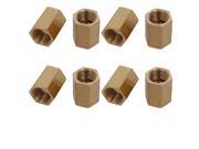 Unique Bargains1 4BSP Female Thread Brass Pipe Fitting Straight Hex Rod Coupling Nut 8pcs