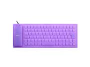 Unique BargainsFoldable Flexible 85 Keys USB Wired Roll up Silicone Keyboard Purple for Laptop