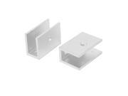 40mmx18mmx27mm Rectangle Shaped Glass Clamps Clip Silver Tone 2pcs