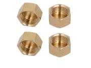 Unique Bargains3 8BSP Female Thread Brass Hex Head Pipe Cap Cover Fitting 4pcs