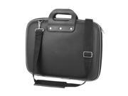 Unique BargainsRubber Handle Portable Lichee Pattern Zipper Bag Briefcase Laptop Black 18