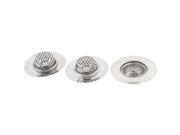 Unique BargainsHousehold Stainless Steel Food Stopper Water Sink Basin Strainer 3 PCS