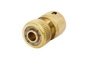 Unique BargainsCar Garden Brass Washing Hose Pipe Water Stop Connector Gold Tone 13mm 1 2 inch