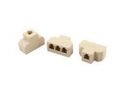 RJ11 1 to 3 Female Telephone Cable Line Ethernet Connector Splitter 3 Pcs