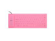 Unique BargainsFoldable 85 Keys USB Wired Silicone Keyboard Pink for PC Notebook Laptop