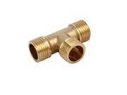 Unique Bargains1 2BSP Male Thread Brass T Shape Equal Pipe Connecting Fitting Jointer