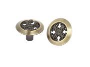 Cabinet Cupboard Metal Round Handle Knobs Grips Bronze Tone 27mm Dia 2pcs