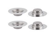 Home Metal Round Basin Waste Stopper Sink Drain Strainer Silver Tone 4 Pcs