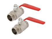 Unique BargainsDN25 1 inch Male Thread Lever Handle Ball Valves Pipe Fittings Connectors 2pcs