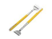 Unique BargainsPen Shaped Clip Claw Hand Extendable Back Scratcher Massager Yellow 2 PCS