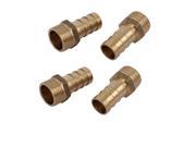 Unique Bargains3 8BSP Male Thread 12mm Hose Barb Tubing Fitting Coupler Connector Adapter 4pcs