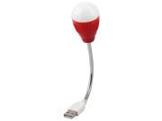 DC 5V Mini Portable Flexible USB LED Light Lamp Red for Desktop Computer Reading