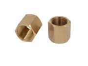 Unique Bargains3 8BSP Female Thread Brass Pipe Fitting Straight Hex Rod Coupling Nut 2pcs