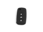 Unique Bargains Black 3 Buttons Silicone Case Cover Flip Key Fob for VW Seat Skoda Passat Bora
