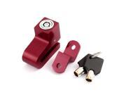 Unique Bargains Motorbike Bicycle Scooter Wheel Security Safety Disc Brake Lock Red w Keys