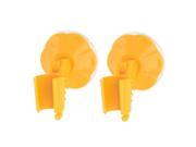 Bathroom Rubber Suction Cup Wall Mounted Shower Head Holder Orange 2pcs
