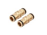 Unique Bargains16mm Dia Brass Male to Male Two Way Hose Quick Connector Water Pipe Joiner 2pcs