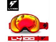 LY 100 Ski Goggles Snowmobile Snowboard Anti fog UV400 Protect Anti Slip Helmet OTG RD