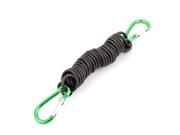 Green Dual Carabiner Hook Clip Stretchy Spring Coil Key Chain Keyring Strap
