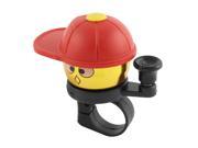 Red Gold Tone Cartoon Boy w Cap Style Bike Bell for 21mm Dia Bicycle Handlebar
