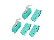 5Pcs AC250 125V 5A 3P Momentary 21mm Lever Arm Micro Switch Green KW12 3S