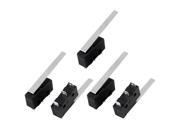 5Pcs AC250 125V 3A 3P Momentary 36mm Lever Arm Micro Switch Black KW12 9