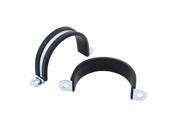 2Pcs 50mm Dia Rubber Lined U Shaped Zinc Plated Pipe Clips Hose Tube Clamp
