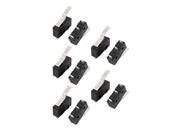 10Pcs AC250 125V 3A 3P Momentary 21mm Lever Arm Micro Switch Black KW12 4