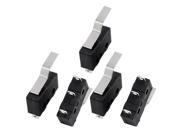 5Pcs AC250 125V 5A 3P Momentary 21mm Lever Arm Micro Switch Black KW12 4