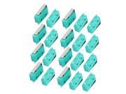 20Pcs AC250 125V 3A 3P Momentary 18mm Lever Arm Micro Switch Green KW12 7S