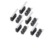 10Pcs AC250 125V 5A 3P Momentary 29mm Lever Arm Micro Switch Black KW12 8
