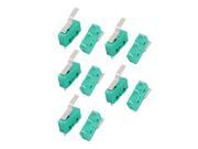 10Pcs AC250 125V 3A 3P Momentary 20mm Lever Arm Micro Switch Green KW12 4S