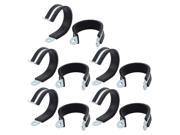 10Pcs 40mm Diameter Rubber Lined R Shaped Zinc Plated Pipe Clips Hose Tube Clamp