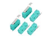 5Pcs AC250 125V 3A 3P Momentary 23mm Lever Arm Micro Switch Green KW12 6S