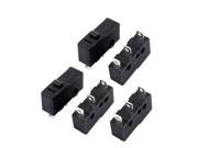 5Pcs AC250 125V 5A 3P Momentary Push Button Actuator Micro Switch Black KW12 0