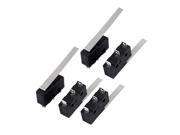 5Pcs AC250 125V 5A 3P Momentary 36mm Lever Arm Micro Switch Black KW12 9