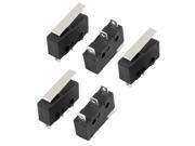 5Pcs AC250 125V 5A 3P Momentary 18mm Lever Arm Micro Switch Black KW12 1
