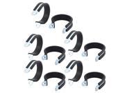 10Pcs 42mm Diameter Rubber Lined R Shaped Zinc Plated Pipe Clips Hose Tube Clamp