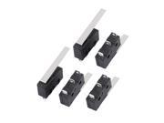 5Pcs AC250 125V 5A 3P Momentary 29mm Lever Arm Micro Switch Black KW12 8